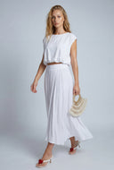 Pleated Maxi Skirt