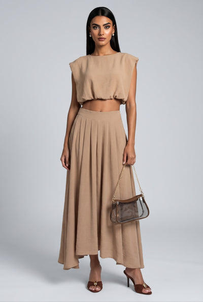 Pleated Maxi Skirt
