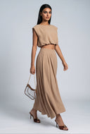 Pleated Maxi Skirt