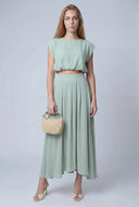 Pleated Maxi Skirt