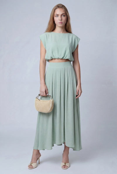 Pleated Maxi Skirt