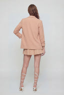 Genevieve Crepe Ruched Sleeve Blazer