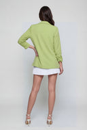 Genevieve Crepe Ruched Sleeve Blazer