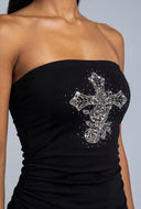 Veronica Glam Cross Tube Top