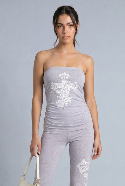Veronica Glam Cross Tube Top