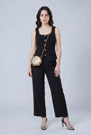 Ezra Slit Front Button-Front Blazer Vest