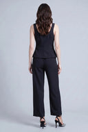 Ezra Slit Front Button-Front Blazer Vest
