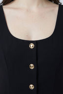 Ezra Slit Front Button-Front Blazer Vest