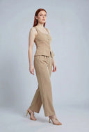 Ezra Slit Front Button-Front Blazer Vest