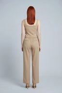 Ezra Slit Front Button-Front Blazer Vest