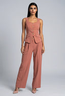 Ezra Slit Front Button-Front Blazer Vest