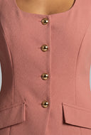 Ezra Slit Front Button-Front Blazer Vest