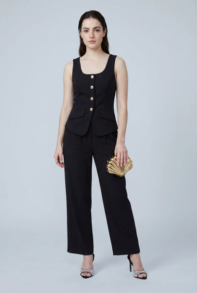 Ezra Crepe Pleated Dress Pants