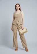 Ezra Crepe Pleated Dress Pants