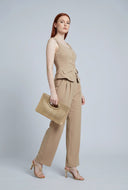 Ezra Crepe Pleated Dress Pants