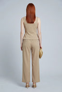 Ezra Crepe Pleated Dress Pants