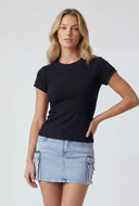 Lenora Ribbed High Neck T-Shirt