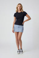 Lenora Ribbed High Neck T-Shirt