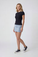 Lenora Ribbed High Neck T-Shirt