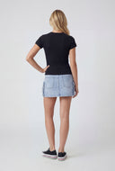 Lenora Ribbed High Neck T-Shirt