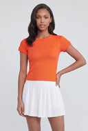 Lenora Ribbed High Neck T-Shirt
