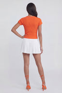 Lenora Ribbed High Neck T-Shirt