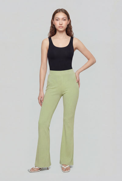Lenora High Waist Ribbed Flare Pants