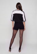 Brat Color Block Crop Top