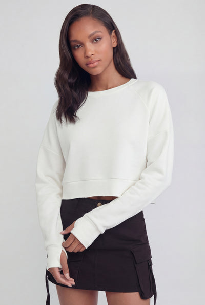 Emmie Modal Crop Crewneck Sweatshirt