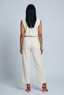 Pinstripe Linen Crop Top