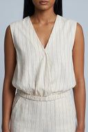 Pinstripe Linen Crop Top