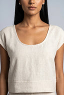 Ashley Linen Scoop Neck Blouse