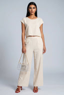 Linen Wide-Leg Pants