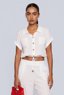 Campbell Drawstring Crop Shirt
