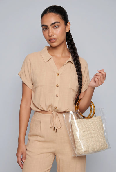 Campbell Drawstring Crop Shirt