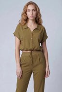 Campbell Drawstring Crop Shirt