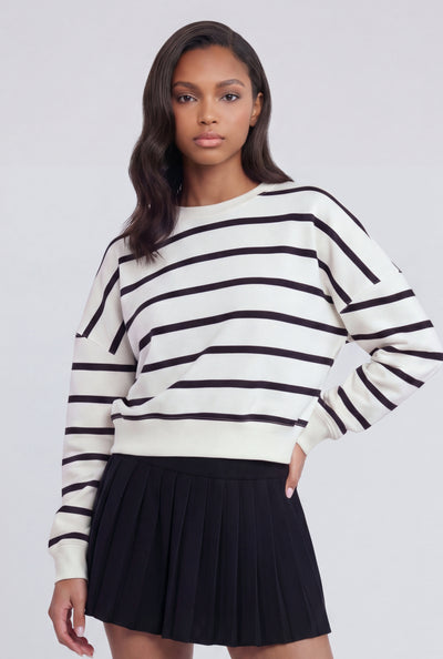 Striped Drop Shoulder Sweatshirt