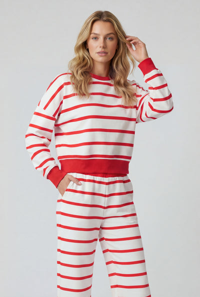 Striped Drop Shoulder Sweatshirt