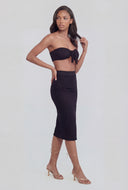 Jream Textured Tie Front Bandeau Top