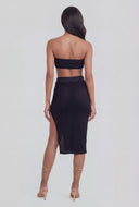 Jream Textured Tie Front Bandeau Top