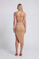 Jream Textured Tie Front Bandeau Top