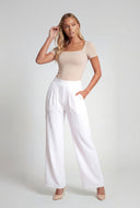 Crepe Knit Wide Leg Pants