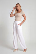 Crepe Knit Wide Leg Pants