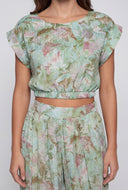 Kenna Textured Elastic Waist Crop Top