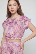 Kenna Textured Elastic Waist Crop Top