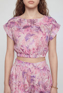 Kenna Textured Elastic Waist Crop Top