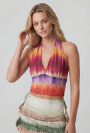 Two Tone Crop Halter Top