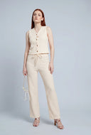 Textured Button-Front Vest