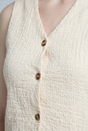 Textured Button-Front Vest