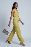 Textured Button-Front Vest